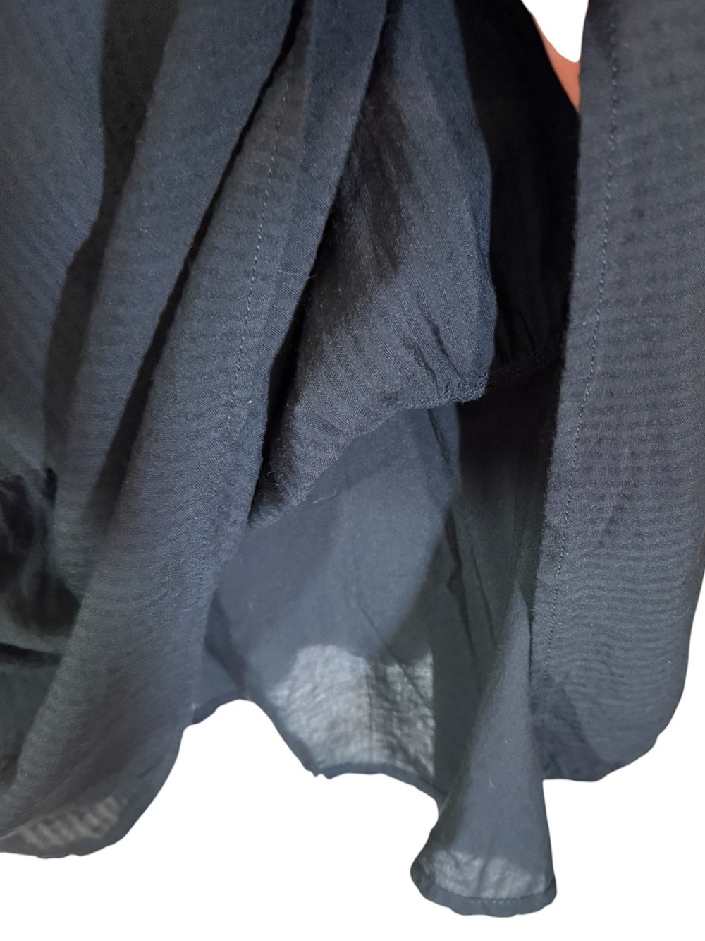 J.Jill Black Ruffle‑Hem Popover Dress Short Sleeve Button Front Size XL - Picture 6 of 16